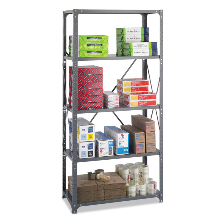 Commercial Steel Shelving Unit, Five-Shelf, 36w X 18d X 75h, Dark Gray