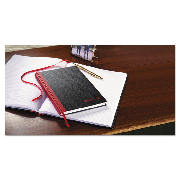 Hardcover Casebound Notebooks, SCRIBZEE Compatible, 1-Subject, Wide/Legal Rule, Black/Red Cover, (96) 8.25 x 5.63 Sheets