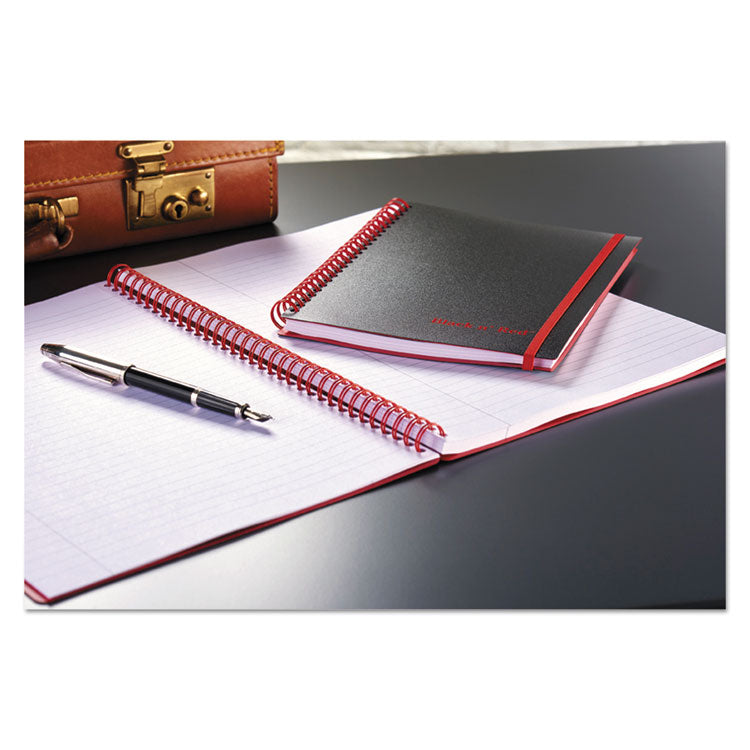 Flexible Cover Twinwire Notebooks, SCRIBZEE Compatible, 1-Subject, Wide/Legal Rule, Black/Red Cover, (70) 5.88 x 4.13 Sheets