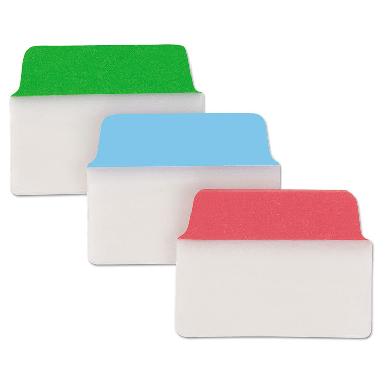 Ultra Tabs Repositionable Tabs, Standard: 2" x 1.5", 1/5-Cut, Assorted Colors (Blue, Green and Red), 24/Pack