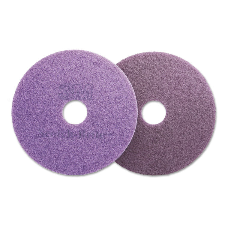 Diamond Floor Pads, 19" Diameter, Purple, 5/carton