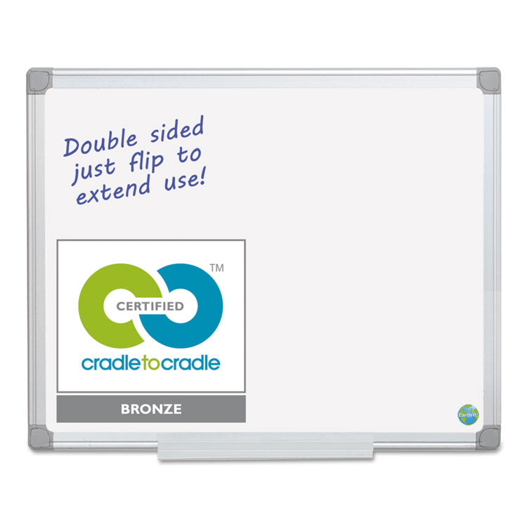 Earth Silver Easy Clean Dry Erase Boards, 36" x 24", White Surface, Satin Aluminum Frame