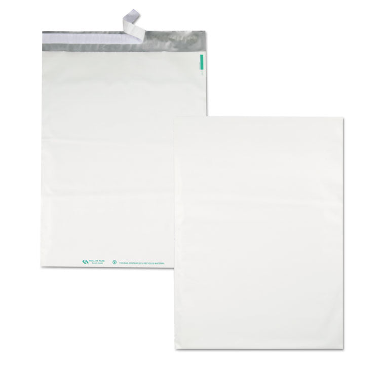 Redi-Strip Poly Mailer, #6, Square Flap, Redi-Strip Adhesive Closure, 14 x 19, White, 100/Pack