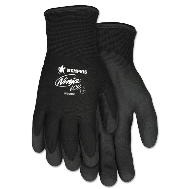 Ninja Ice Gloves, EN388: 3232, 10" Long, Large, Black, Pair