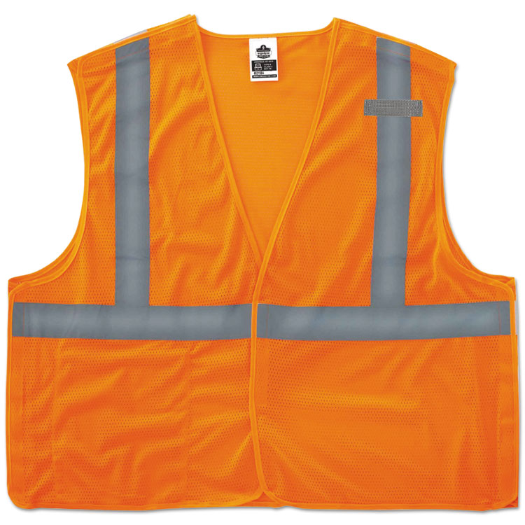 GloWear 8215BA Type R Class 2 Econo Breakaway Mesh Vest, 4X-Large to 5X-Large, Orange
