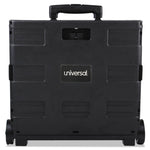 Collapsible Mobile Storage Crate, Plastic, 18.25 x 15 x 18.25 to 39.37, Black