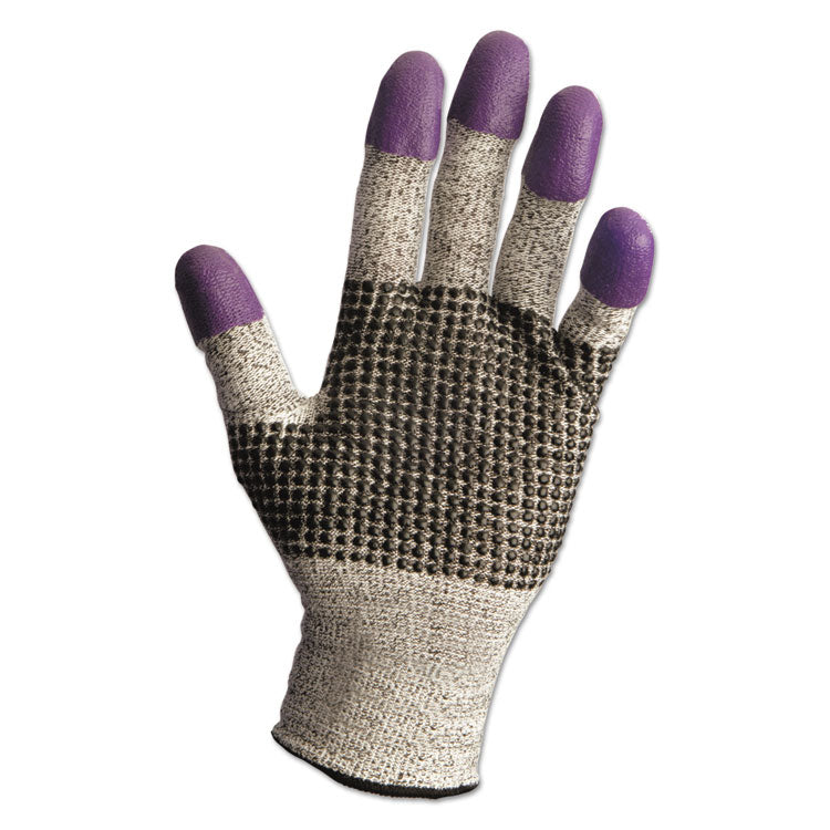 G60 PURPLE NITRILE* Cut-Resistant Gloves, EN388: 4340, 9.06" Long, Medium (Size 8), Black/White, Pair