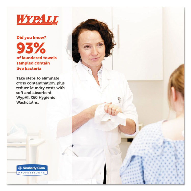 General Clean X60 Cloths, 1/4 Fold, 12.5 x 10, White, 70/Pack, 8 Packs/Carton