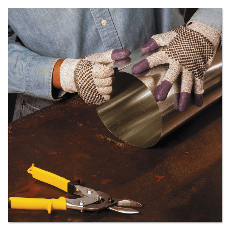 G60 PURPLE NITRILE* Cut-Resistant Gloves, EN388: 4340, 9.06" Long, Medium (Size 8), Black/White, Pair