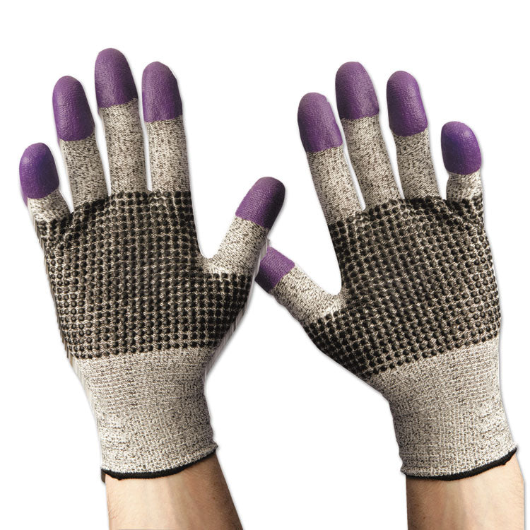 G60 PURPLE NITRILE* Cut-Resistant Gloves, EN388: 4340, 9.06" Long, Medium (Size 8), Black/White, Pair