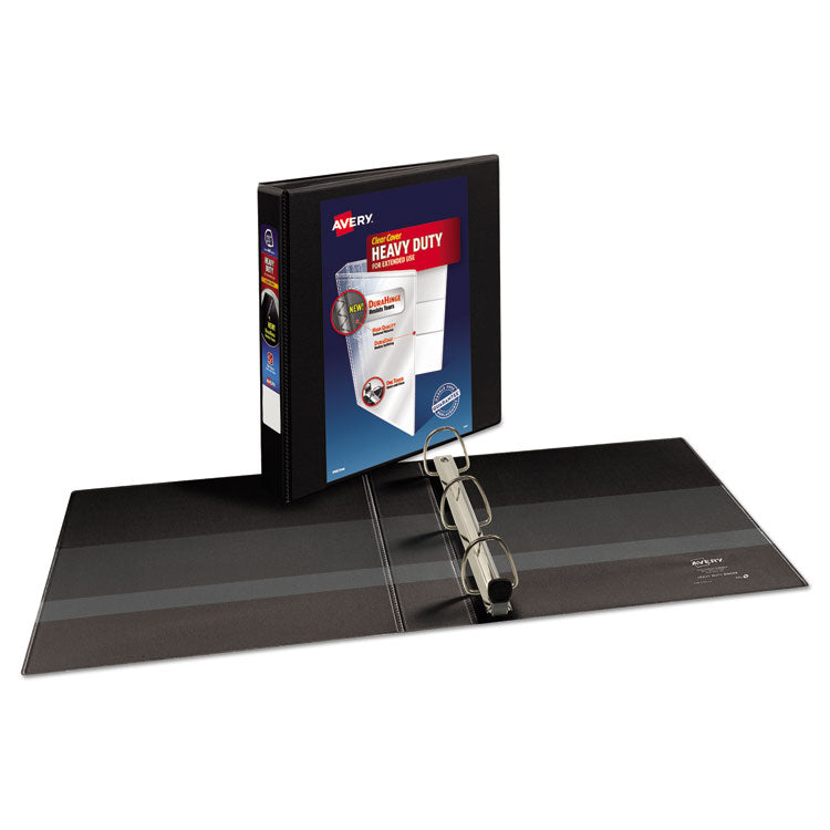 Heavy-Duty View Binder With Durahinge And One Touch Ezd Rings, 3 Rings, 1.5" Capacity, 11 X 8.5, Black