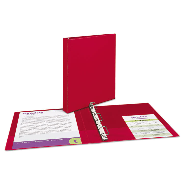 Durable Non-View Binder With Durahinge And Slant Rings, 3 Rings, 1" Capacity, 11 X 8.5, Red