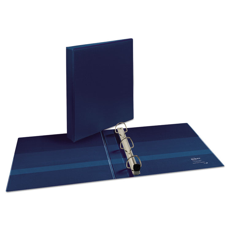 Heavy-Duty View Binder With Durahinge And One Touch Ezd Rings, 3 Rings, 1" Capacity, 11 X 8.5, Navy Blue