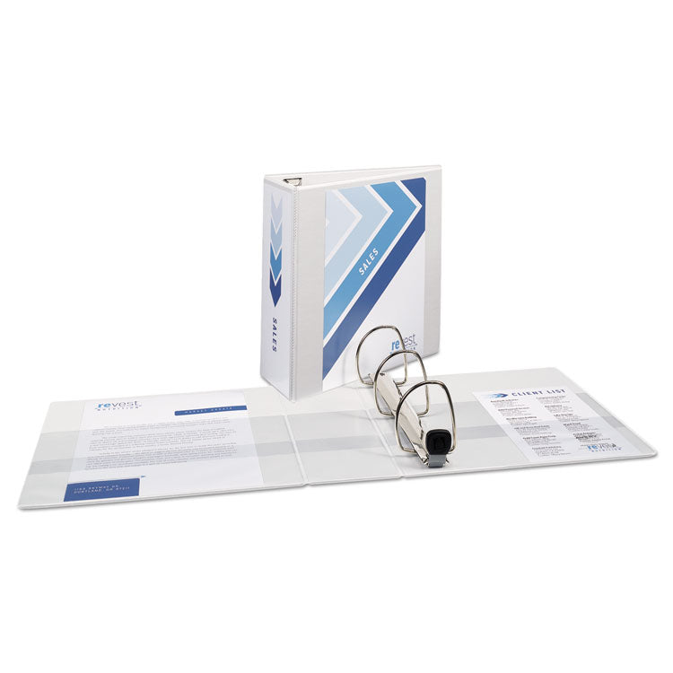 Heavy-Duty View Binder With Durahinge And Locking One Touch Ezd Rings, 3 Rings, 4" Capacity, 11 X 8.5, White