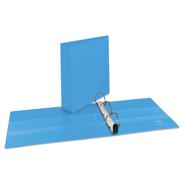 Heavy-Duty Non Stick View Binder With Durahinge And Slant Rings, 3 Rings, 2" Capacity, 11 X 8.5, Light Blue, (5501)