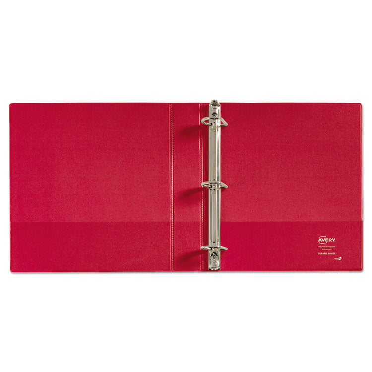 Durable Non-View Binder With Durahinge And Slant Rings, 3 Rings, 1.5" Capacity, 11 X 8.5, Red