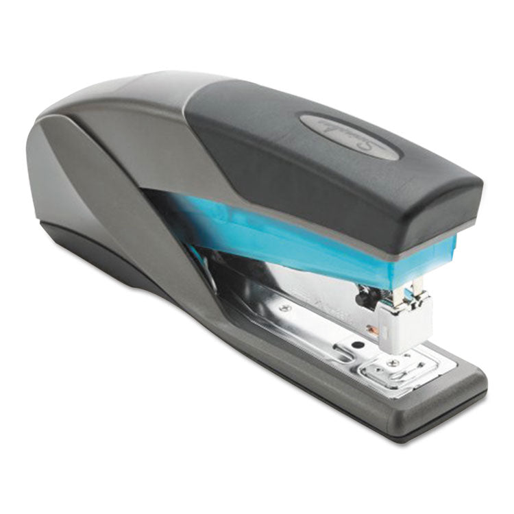 Optima 25 Reduced Effort Stapler, 25-Sheet Capacity, Slate Gray/blue