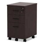 Alera Valencia Series Mobile Pedestal File, Left/right, 3-Drawers: Box/box/file, Legal/letter, Mahogany, 15.88 X 20.5 X 28.38