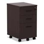 Alera Valencia Series Mobile Pedestal File, Left/right, 3-Drawers: Box/box/file, Legal/letter, Mahogany, 15.88 X 20.5 X 28.38