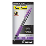 G2 Premium Gel Pen, Retractable, Fine 0.7 mm, Purple Ink, Smoke/Purple Barrel, Dozen