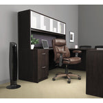 Alera Reception Lounge WL Series Guest Chair, 24.21" x 24.8" x 32.67", Black Seat, Black Back, Espresso Base