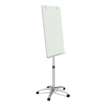 Infinity Glass Mobile Presentation Easel, 36" x 24", White Surface, Black/Gray Metal/Plastic Frame