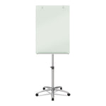 Infinity Glass Mobile Presentation Easel, 36" x 24", White Surface, Black/Gray Metal/Plastic Frame