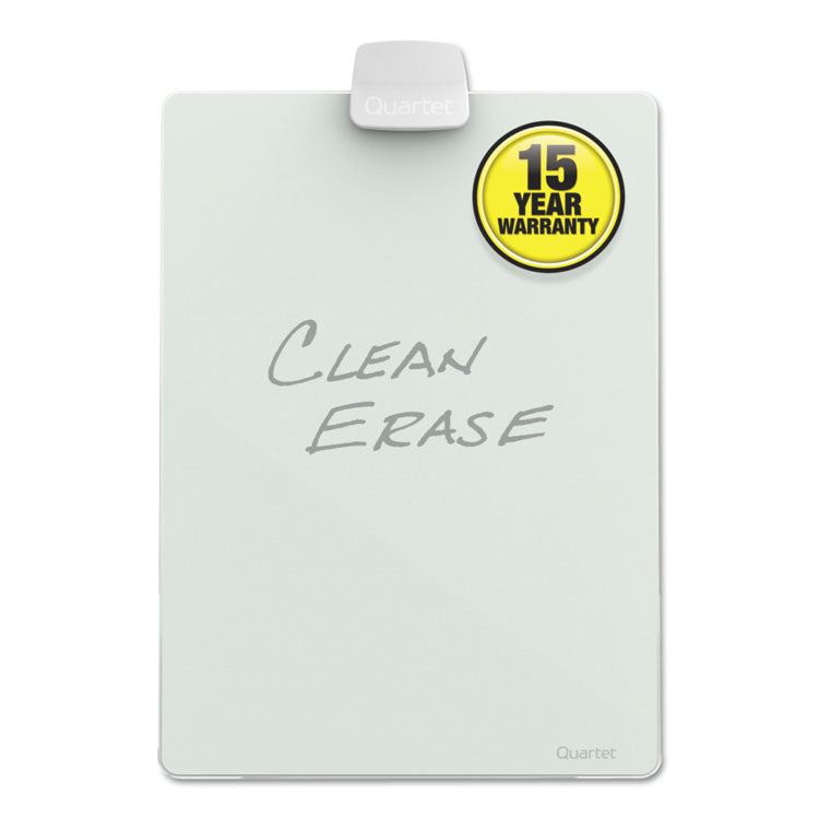 Glass Dry Erase Desktop Copy Holder, 20 Sheet Capacity, Glass/Plastic, White