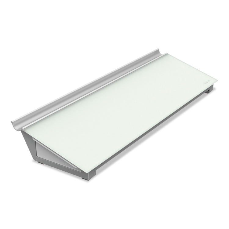 Glass Dry Erase Desktop Computer Pad, 18" x 6", White Surface