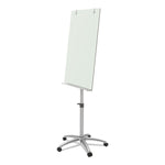 Infinity Glass Mobile Presentation Easel, 36" x 24", White Surface, Black/Gray Metal/Plastic Frame