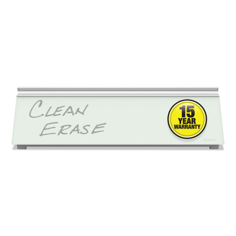 Glass Dry Erase Desktop Computer Pad, 18" x 6", White Surface