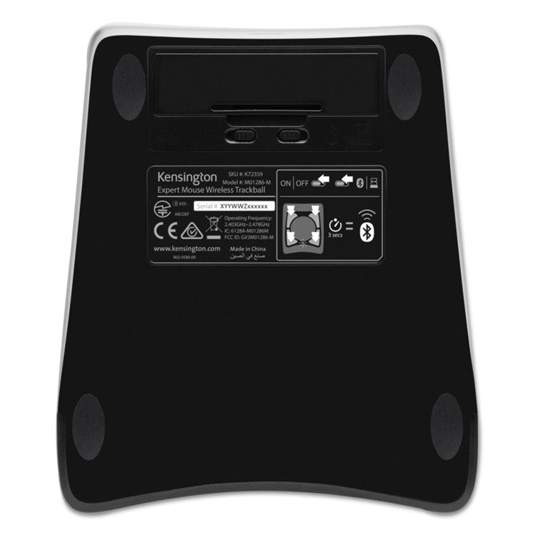 Expert Mouse Wireless Trackball, 2.4 Ghz Frequency/30 Ft Wireless Range, Left/right Hand Use, Black