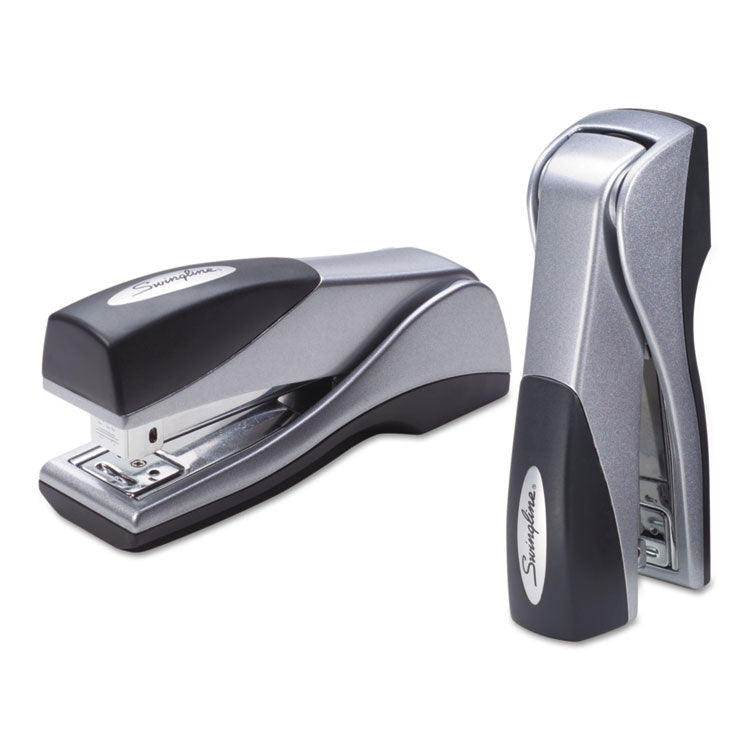Optima Grip Compact Stapler, 25-Sheet Capacity, Silver