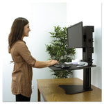 High Rise Standing Desk Workstation, 28" X 23" X 10.5" To 15.5", Black