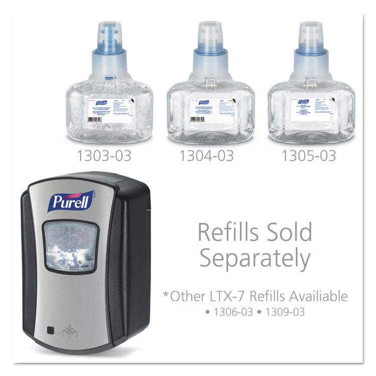 Ltx-7 Dispenser, 700 Ml, 5.75 X 4 X 4.88, Chrome/Black, 4/Carton