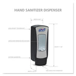 ADX-12 Dispenser, 1,200 mL, 4.5 x 4 x 11.25, Chrome/Black, 6/Carton
