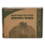 Controlled Life-Cycle Plastic Trash Bags, 13 Gal, 0.7 Mil, 24" X 30", White, 120/box