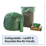 Controlled Life-Cycle Plastic Trash Bags, 33 Gal, 1.1 Mil, 33" X 40", Green, 40/box