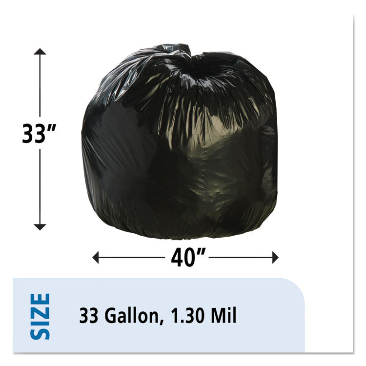 Total Recycled Content Plastic Trash Bags, 33 gal, 1.3 mil, 33" x 40", Black/Brown, 100/Carton