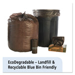 Controlled Life-Cycle Plastic Trash Bags, 30 Gal, 0.8 Mil, 30" X 36", Brown, 60/box
