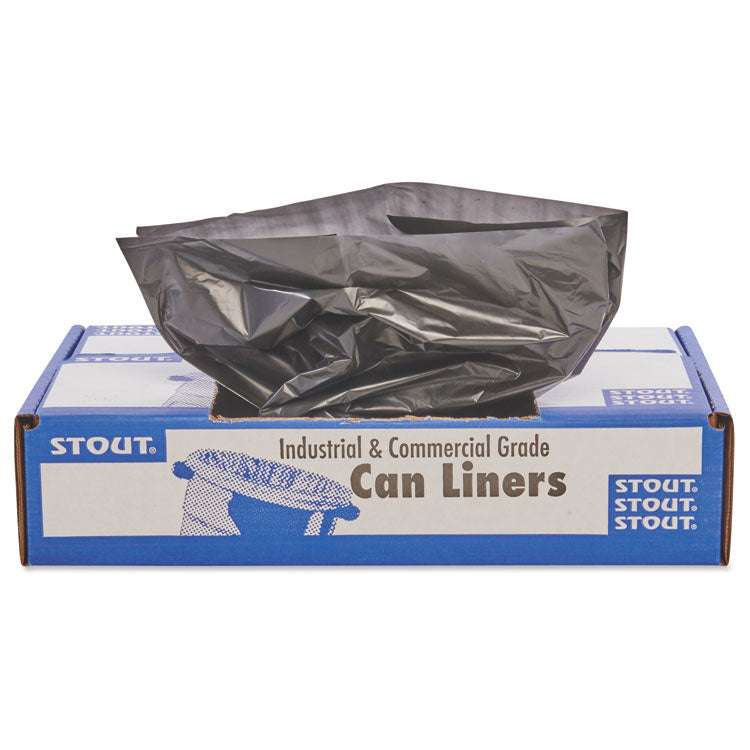 Total Recycled Content Plastic Trash Bags, 45 gal, 1.5 mil, 40" x 48", Black/Brown, 100/Carton