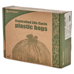 Controlled Life-Cycle Plastic Trash Bags, 30 Gal, 0.8 Mil, 30" X 36", Brown, 60/box