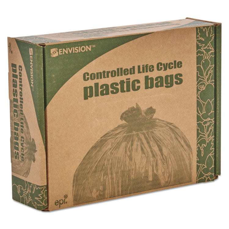 Controlled Life-Cycle Plastic Trash Bags, 30 Gal, 0.8 Mil, 30" X 36", Brown, 60/box