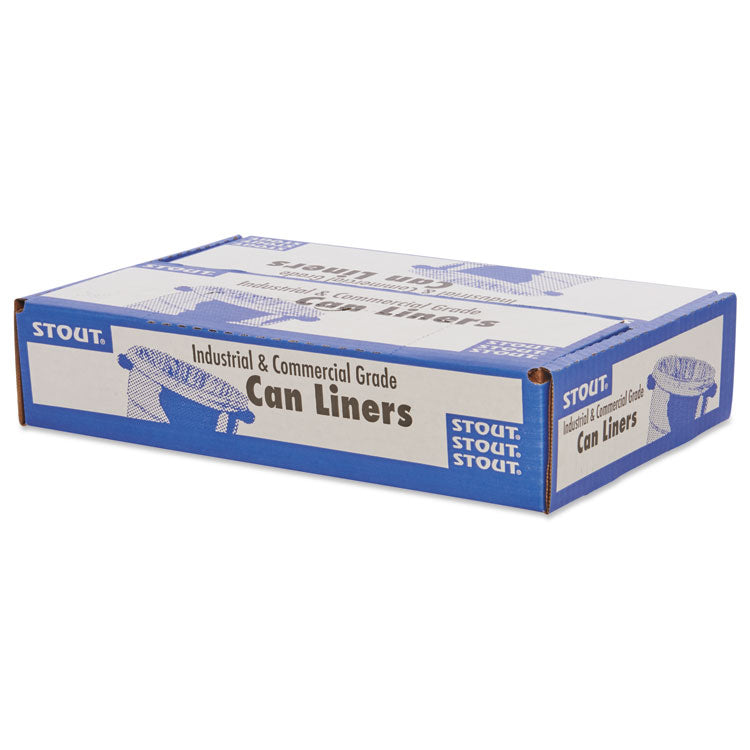 Total Recycled Content Plastic Trash Bags, 56 gal, 1.5 mil, 43" x 49", Black/Brown, 100/Carton