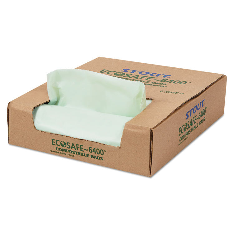 Ecosafe-6400 Bags, 30 Gal, 1.1 Mil, 30" X 39", Green, 48/box