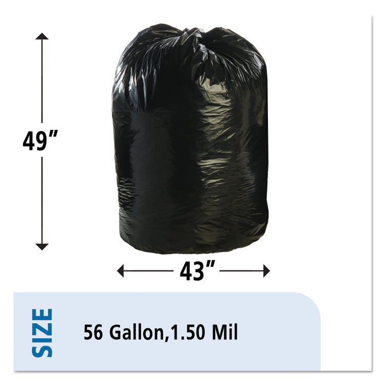 Total Recycled Content Plastic Trash Bags, 56 gal, 1.5 mil, 43" x 49", Black/Brown, 100/Carton