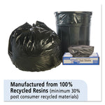 Total Recycled Content Plastic Trash Bags, 45 gal, 1.5 mil, 40" x 48", Black/Brown, 100/Carton