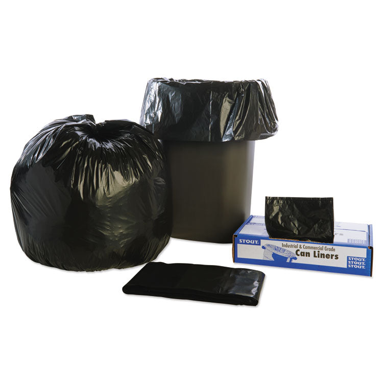Total Recycled Content Plastic Trash Bags, 33 gal, 1.3 mil, 33" x 40", Black/Brown, 100/Carton