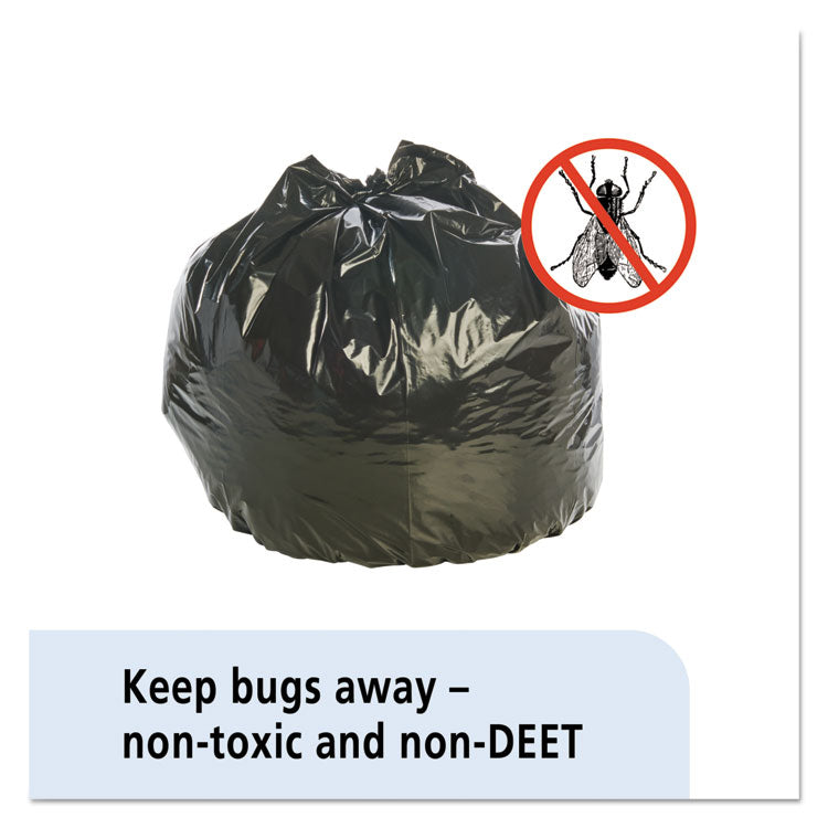 Insect-Repellent Trash Bags, 30 Gal, 2 Mil, 33" X 40", Black, 90/box