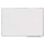 Ruled Magnetic Steel Dry Erase Planning Board, 72" x 48", White Surface, Satin Aluminum Frame